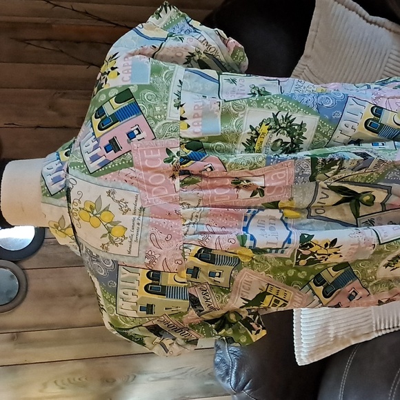 Jane and Delancey Frech Graphic Button Down Shirt Size S - Picture 5 of 9